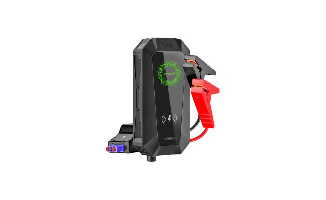 Promate HexaBolt-20  Jump Starter with 19200mAh Power Bank, Safety Hammer, LED Light, Smart Clamps and 10W Qi Wireless Charger